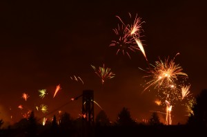 Feuerwerk über Kostheim